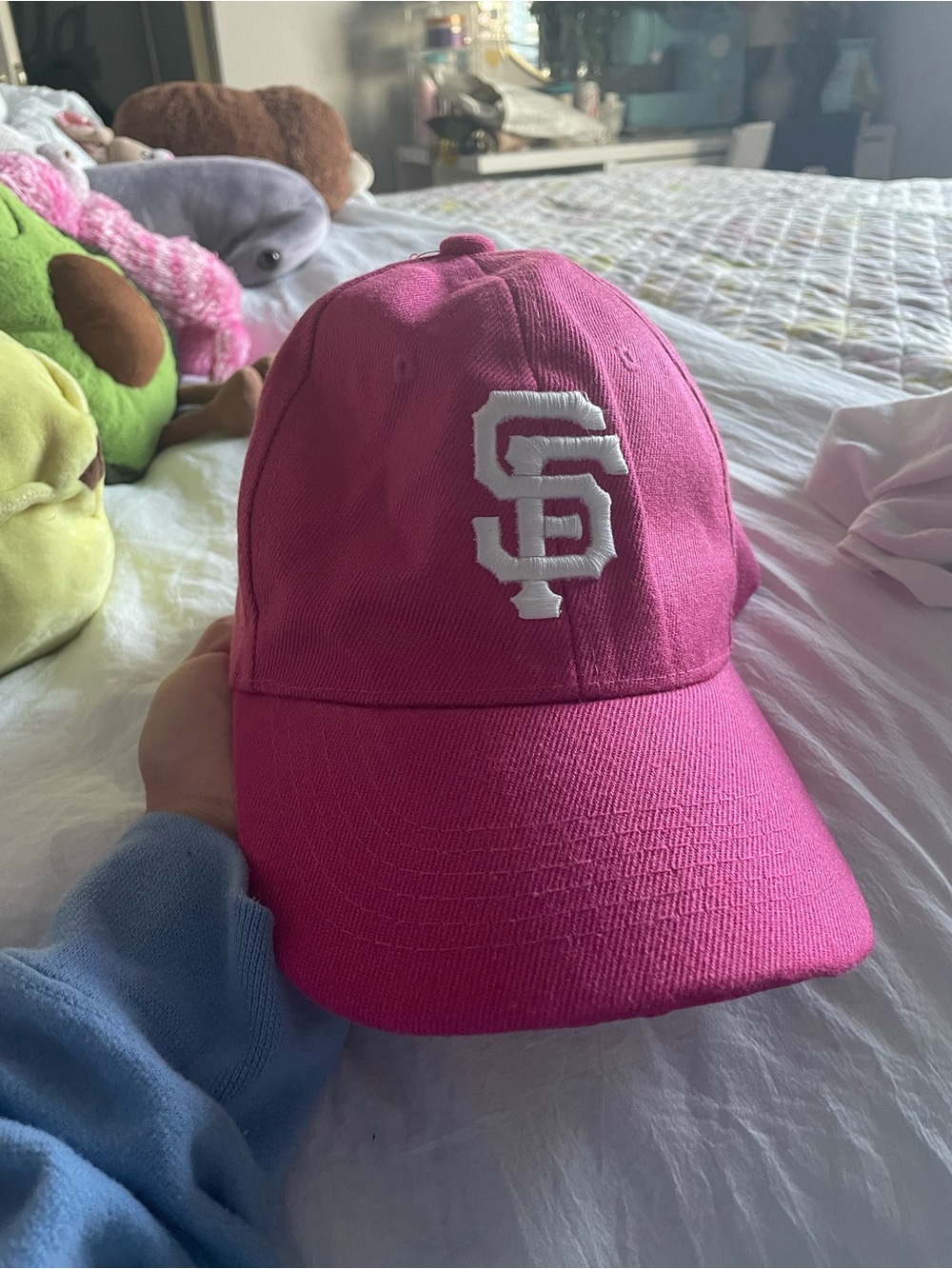 Pink Baseball Cap with White SF Logo